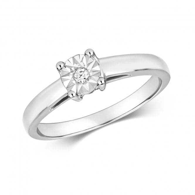 9ct Diamond Illusion Set Solitaire White Gold Rings RD500WDiamond JewelleryRD500W/J