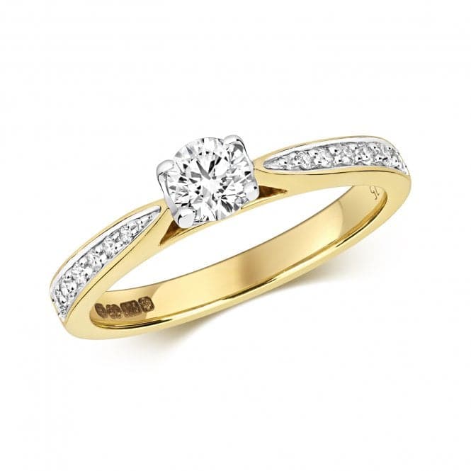 9ct Diamond Solitaire Set Shoulders Gold Rings RD629Diamond JewelleryRD629/J