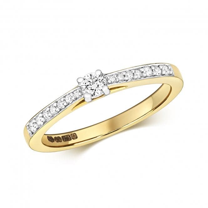9ct Diamond Solitaire Set Shoulders Gold Rings RD630Diamond JewelleryRD630/J