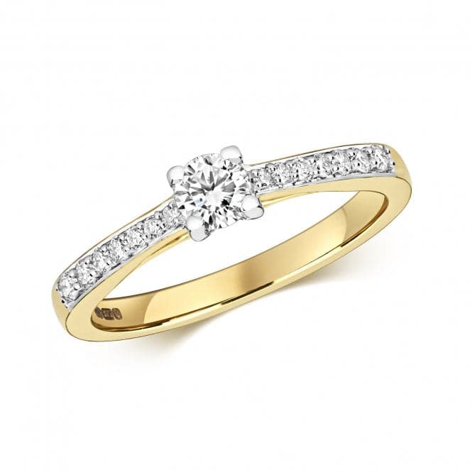 9ct Diamond Solitaire Set Shoulders Gold Rings RD633Diamond JewelleryRD633/J