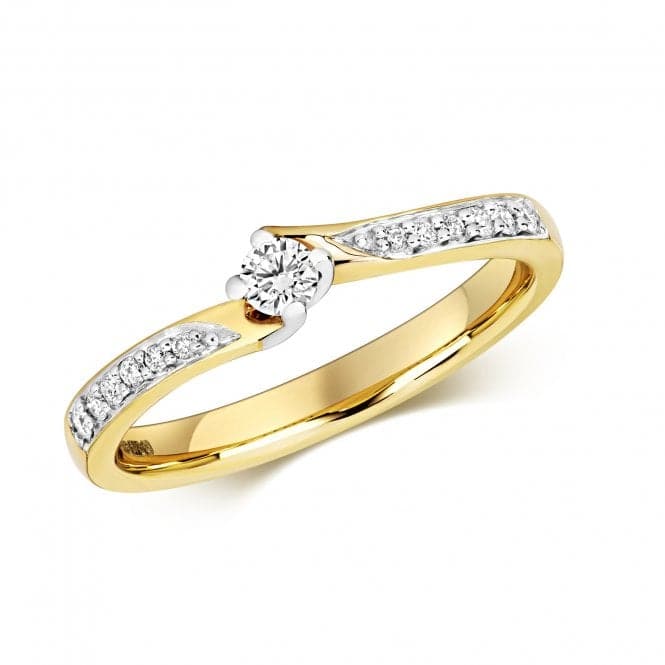 9ct Diamond Solitaire Set Shoulders Gold Rings RD635Diamond JewelleryRD635/J