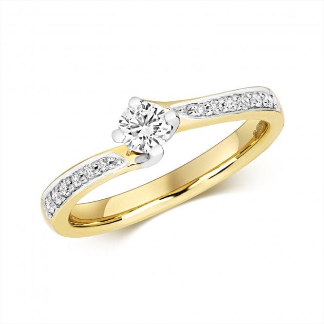 9ct Diamond Solitaire Set Shoulders Gold Rings RD638Diamond JewelleryRD638/J