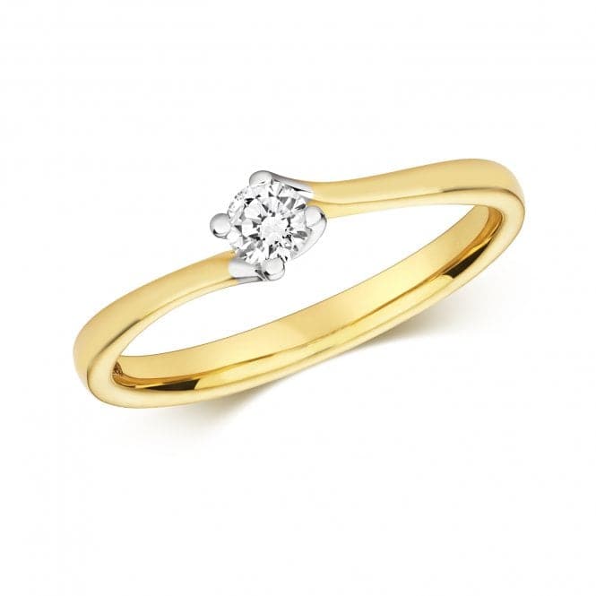 9ct Diamond Twist Solitaire Gold Rings RD601Diamond JewelleryRD601/J
