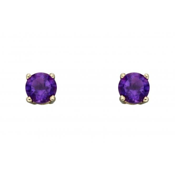 9ct February Amethyst 4mm Stud Earrings GE2327Elements GoldGE2327