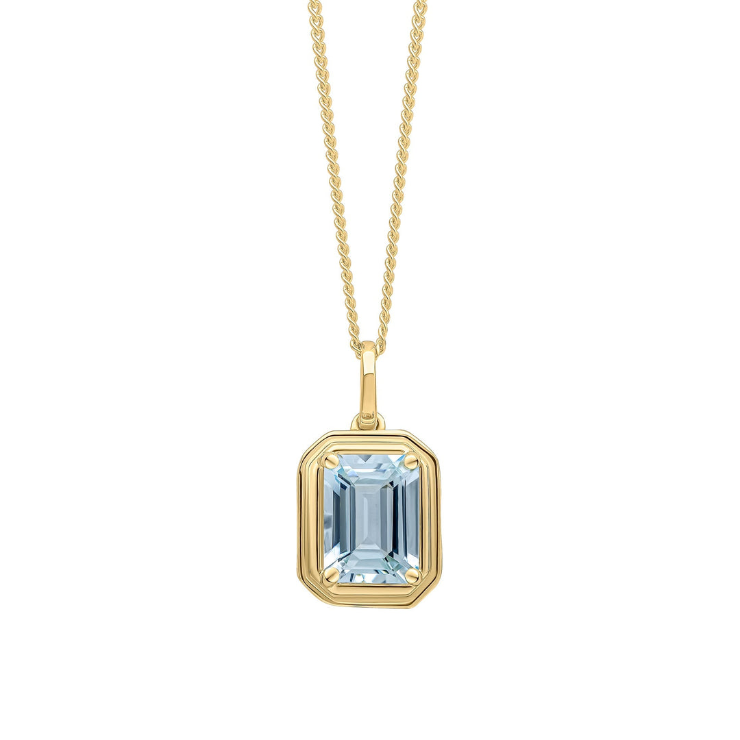 9ct Gold Aquamarine Pendant GP2370TElements GoldGP2370T