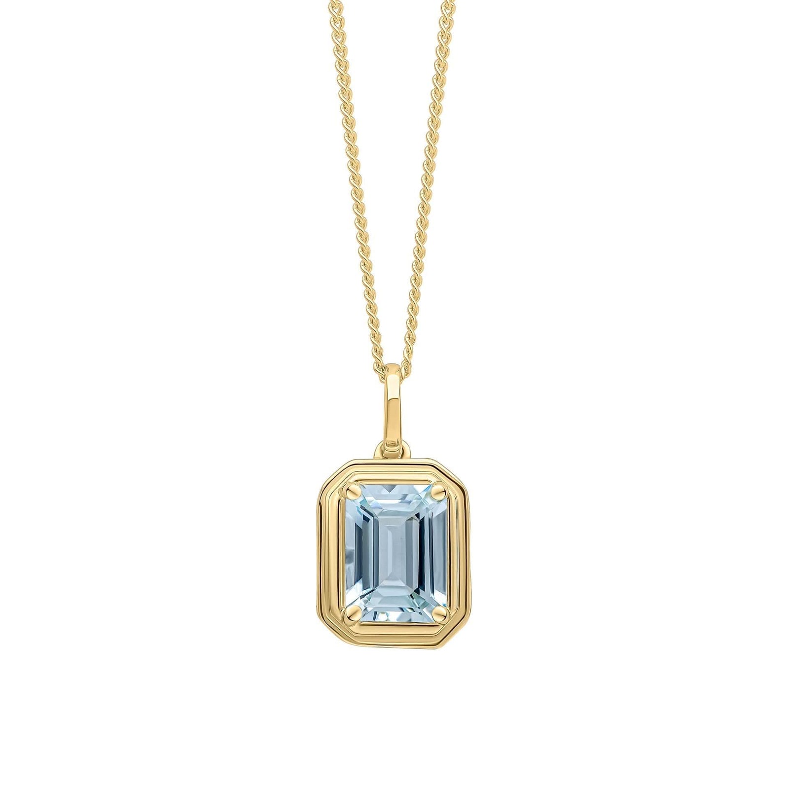 9ct Gold Aquamarine Pendant GP2370TElements GoldGP2370T