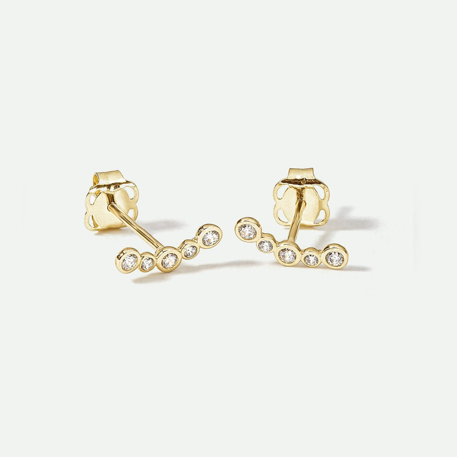 9ct Gold Diamond Bubble Row Stud EarringsCreated BrillianceBA0074131