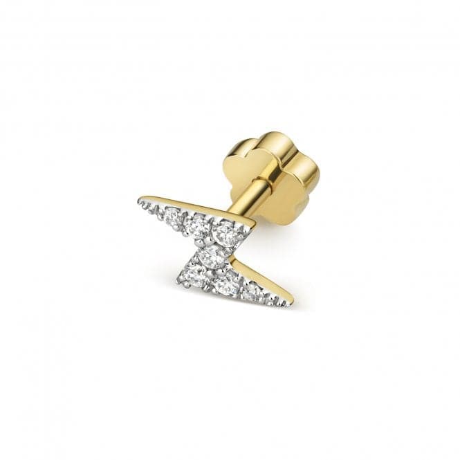 9ct Gold Diamond Cartilage Bolt Single Stud ED916Diamond JewelleryED916