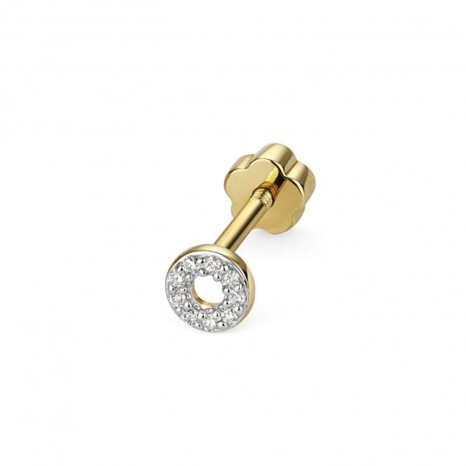 9ct Gold Diamond Cartilage Circle Single Stud ED925Diamond JewelleryED925