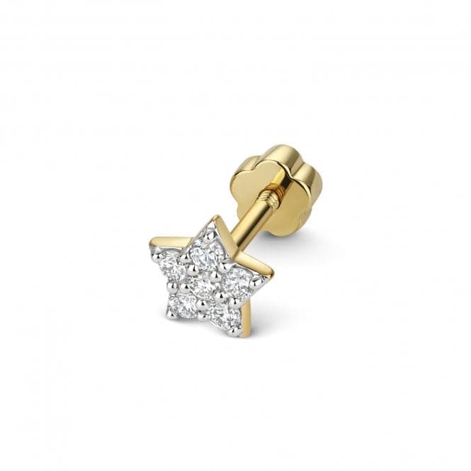 9ct Gold Diamond Cartilage Star Single Stud ED919Diamond JewelleryED919