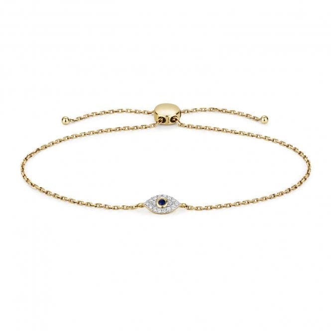 9ct Gold Diamond Evil Eye Bracelet BD033Diamond JewelleryBD033