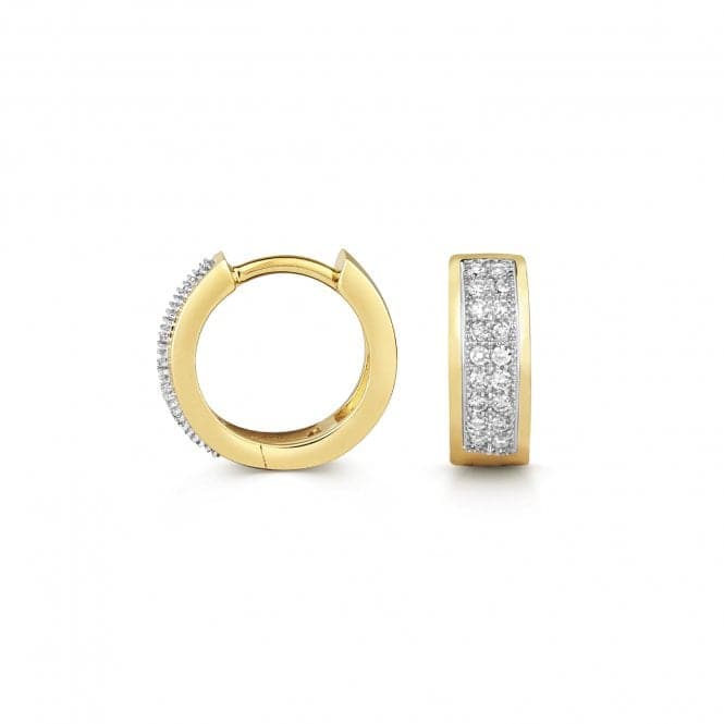 9ct Gold Diamond Huggies 12mm Earrings ED135Diamond JewelleryED135