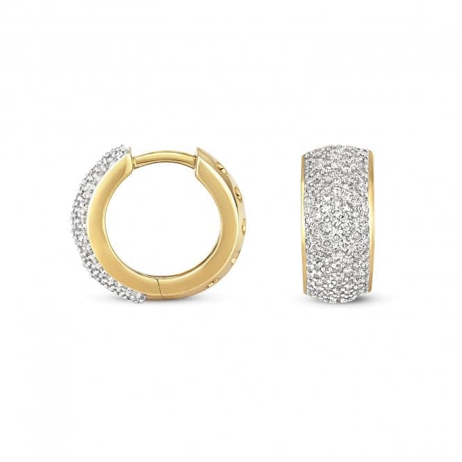 9ct Gold Diamond Huggies 15mm Earrings ED137Diamond JewelleryED137