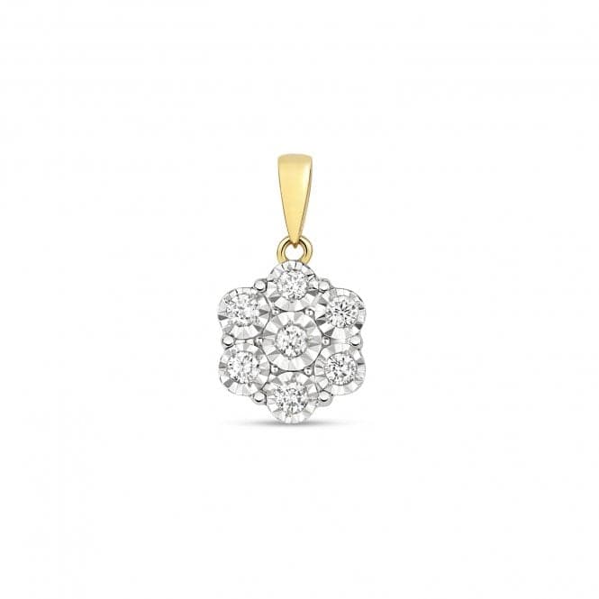 9ct Gold Diamond Illusion Set Pendant PD199Diamond JewelleryPD199