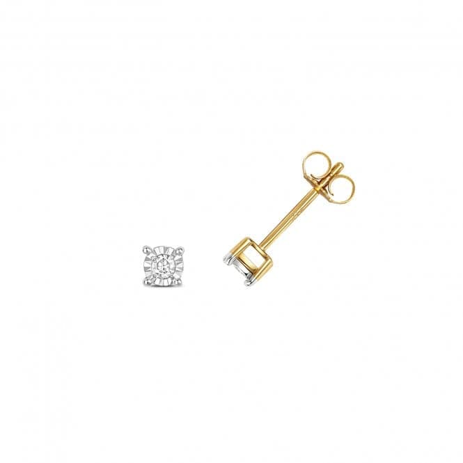 9ct Gold Diamond Illusion Set Studs ED143Diamond JewelleryED143