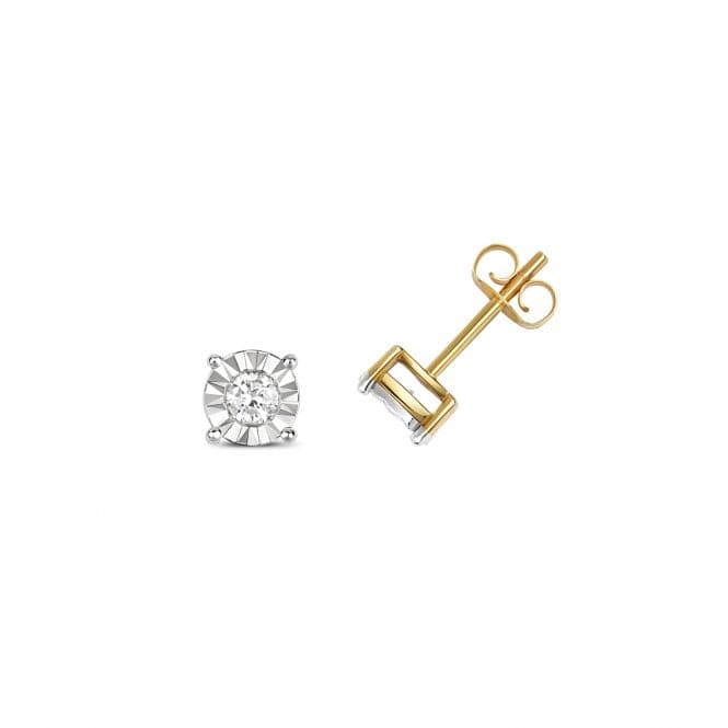 9ct Gold Diamond Illusion Set Studs ED145Diamond JewelleryED145