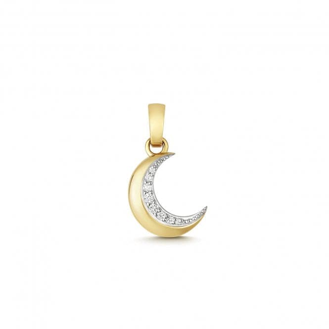 9ct Gold Diamond Moon Pendant PD183Diamond JewelleryPD183