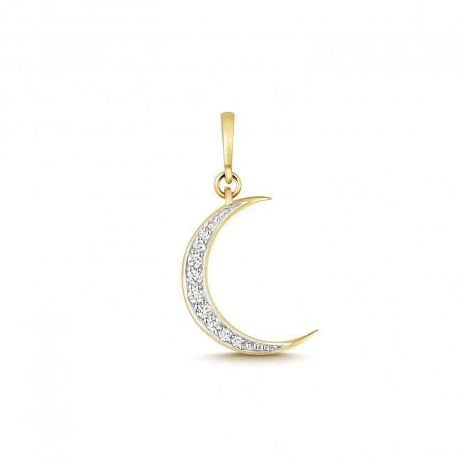 9ct Gold Diamond Moon Pendant PD188Diamond JewelleryPD188