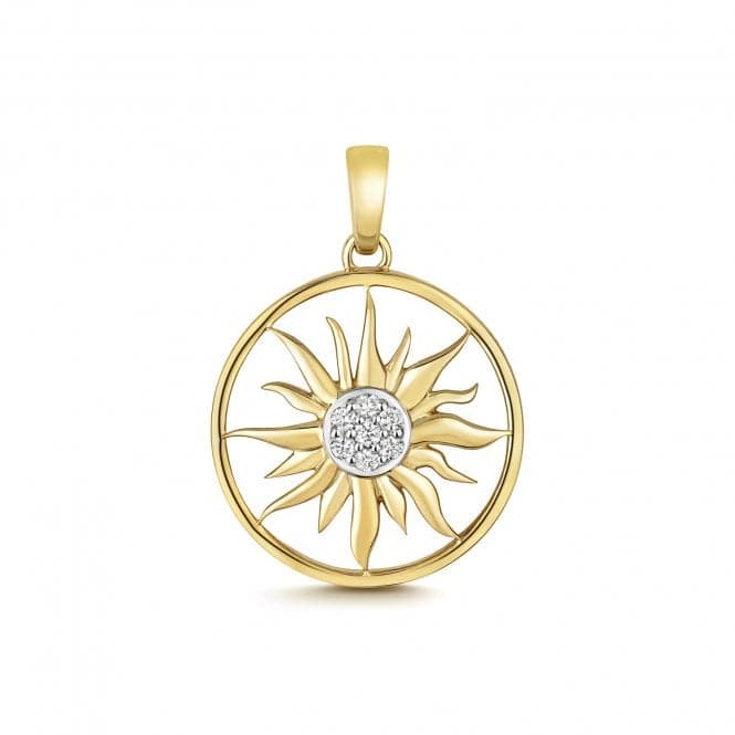 9ct Gold Diamond Sun Pendant PD185Diamond JewelleryPD185