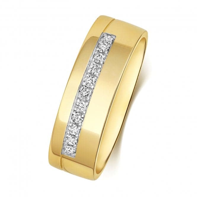 9ct Gold Diamond Wedding With Groove 6.0mm Ring RD731Wedding BandsRD731/J