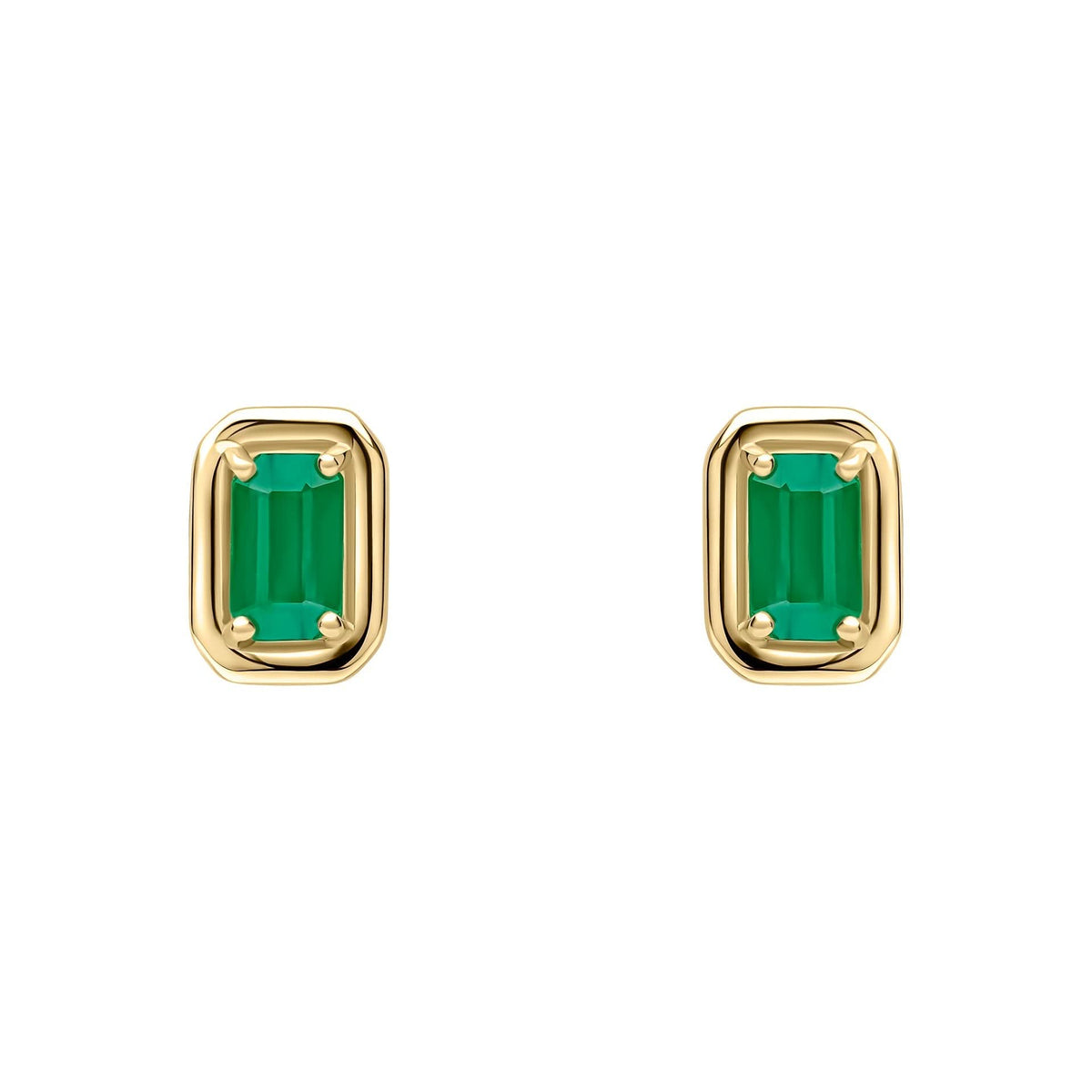 9ct Gold Emerald Earrings GE2480GElements GoldGE2480G