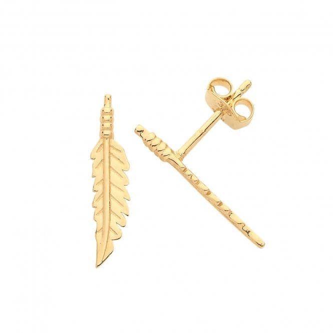 9ct Gold Feather Stud Earrings ES1658Acotis Gold JewelleryES1658