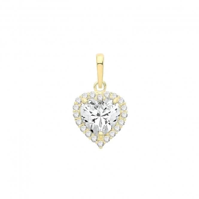 9ct Gold Heart Zirconia Cluster Pendant PN1246Acotis Gold JewelleryPN1246