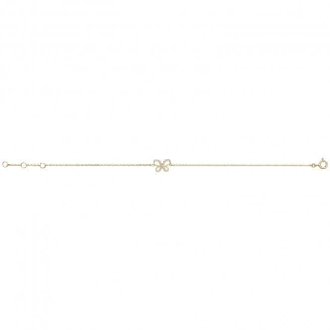 9ct Gold Ladies 7.25 In Zirconia Butterfly Bracelet BR607Acotis Gold JewelleryBR607