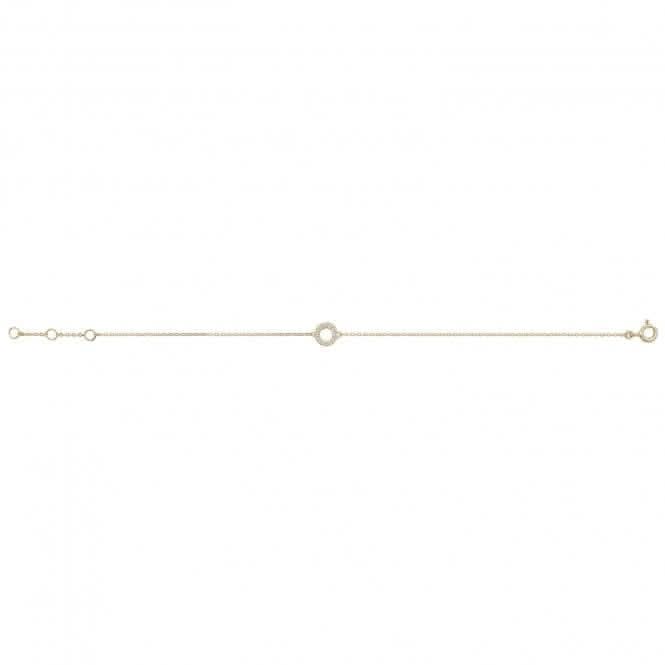 9ct Gold Ladies 7.25 In Zirconia Open Circle Bracelet BR606Acotis Gold JewelleryBR606