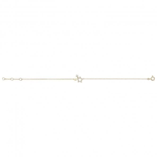 9ct Gold Ladies 7.25 In Zirconia Star Bracelet BR601Acotis Gold JewelleryBR601