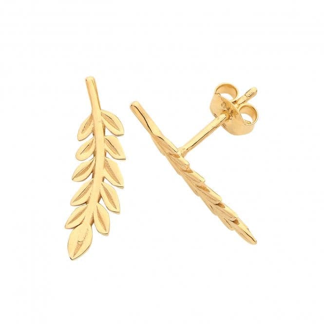 9ct Gold Leaf Climber Stud Earrings ES1657Acotis Gold JewelleryES1657