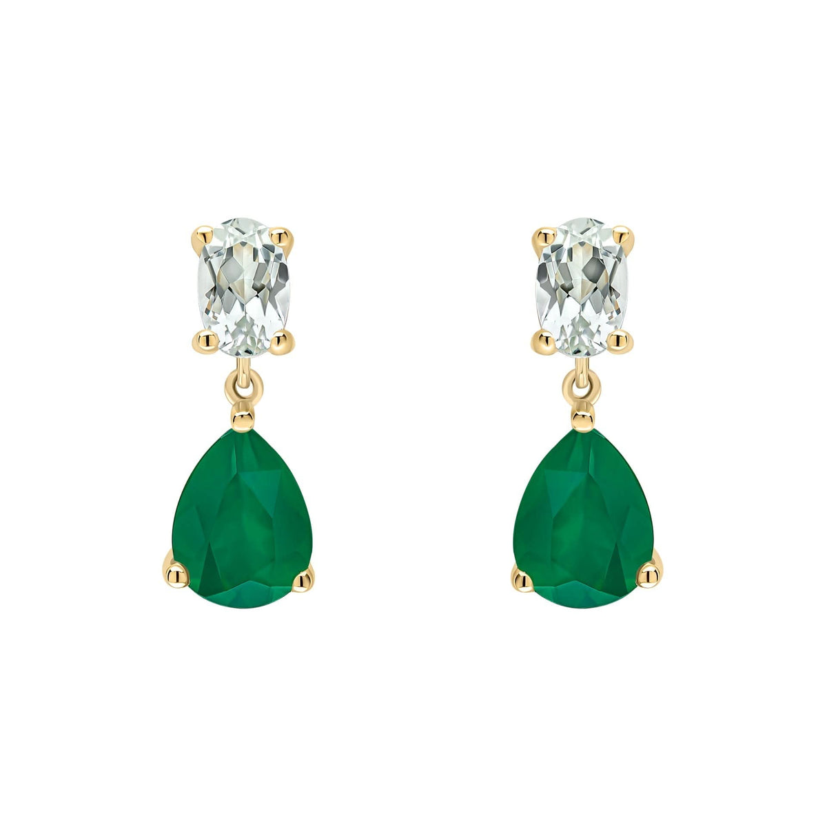 9ct Gold Onyx Amethyst Earrings GE2476GElements GoldGE2476G