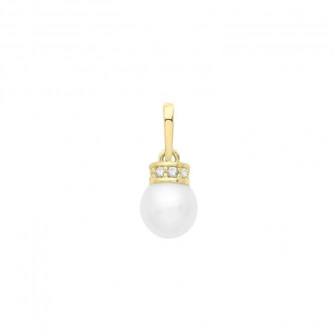 9ct Gold Pearl And Zirconia Set Pendant PN1278Acotis Gold JewelleryPN1278