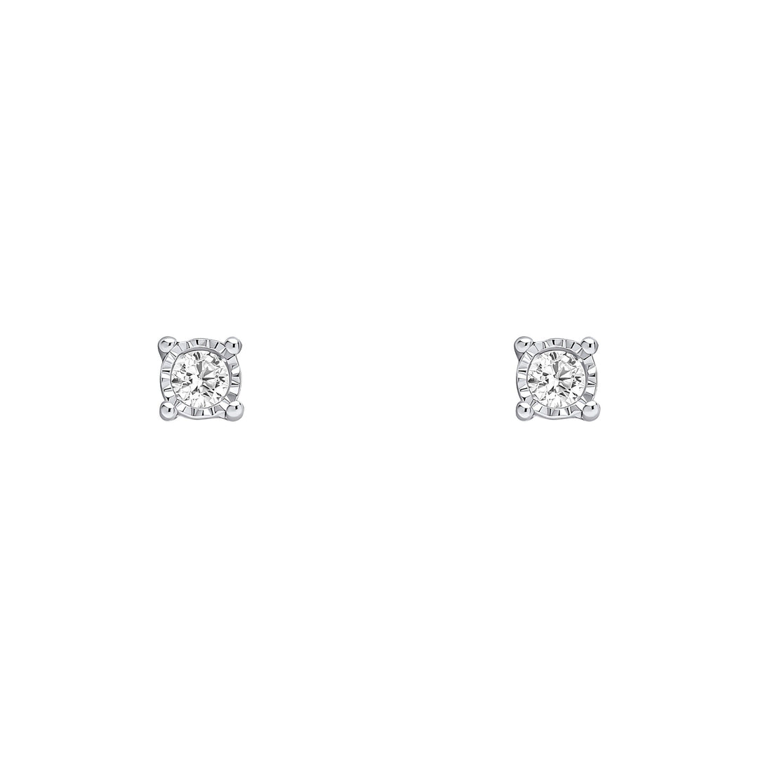 9ct Gold Rhodium Plated Diamond Earrings GE2472Elements GoldGE2472