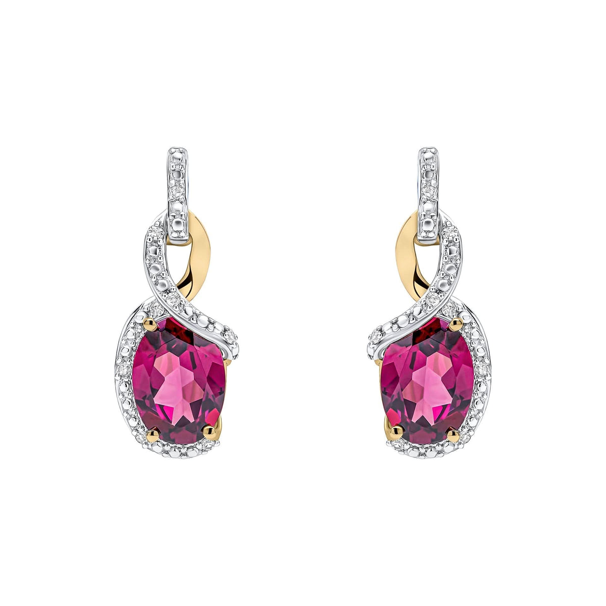 9ct Gold Rhodium Plated Garnet Earrings GE2481MElements GoldGE2481M