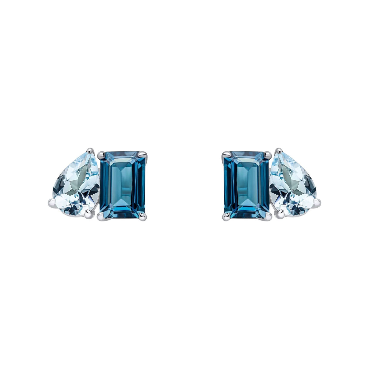 9ct Gold Rhodium Plated Topaz Earrings GE2473Elements GoldGE2473