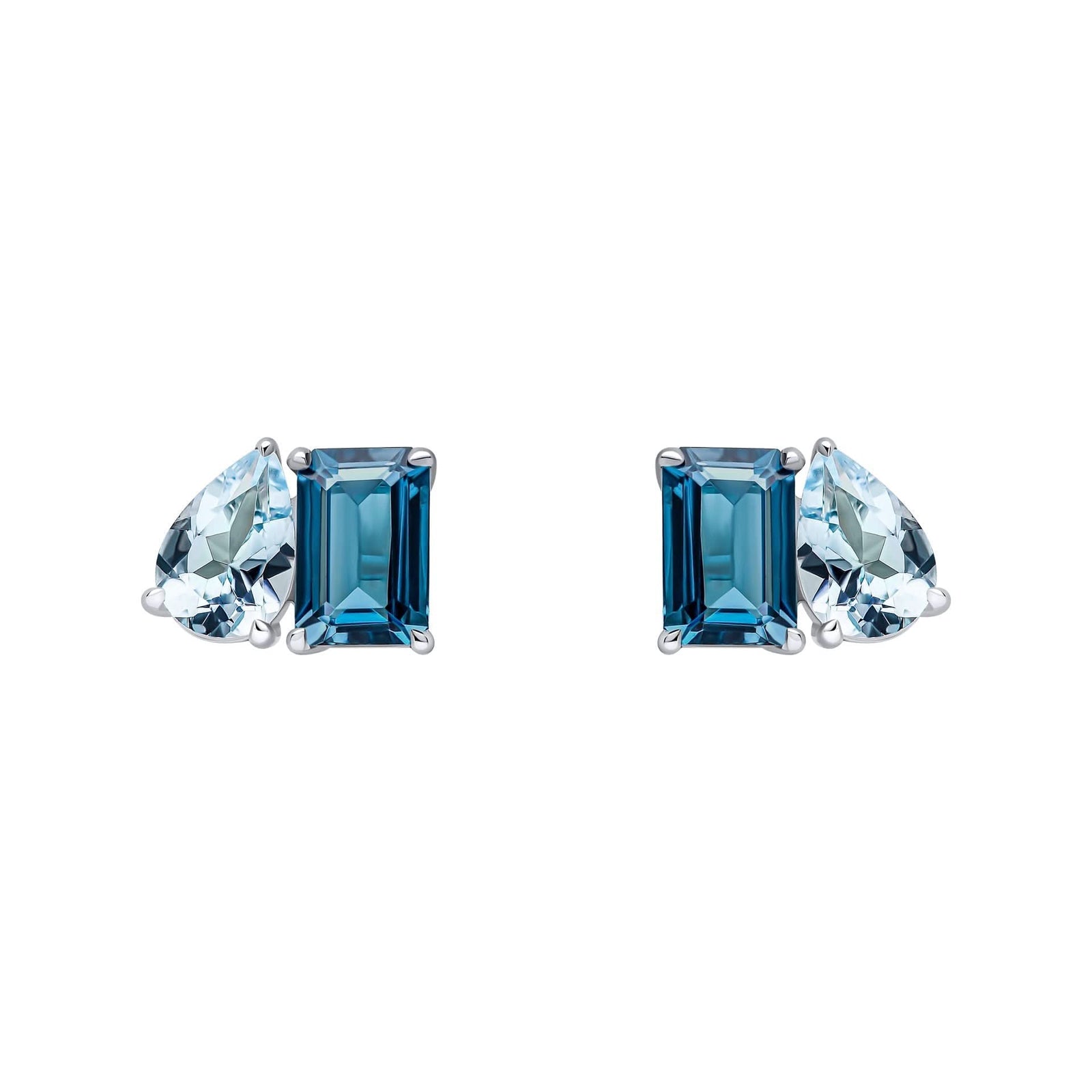 9ct Gold Rhodium Plated Topaz Earrings GE2473Elements GoldGE2473