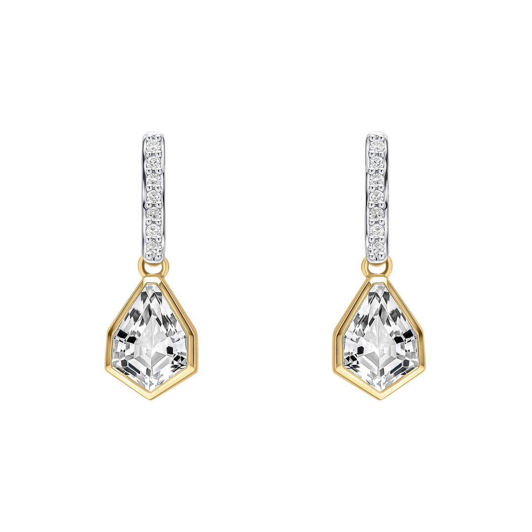 9ct Gold Rhodium Plated Topaz Earrings GE2482CElements GoldGE2482C