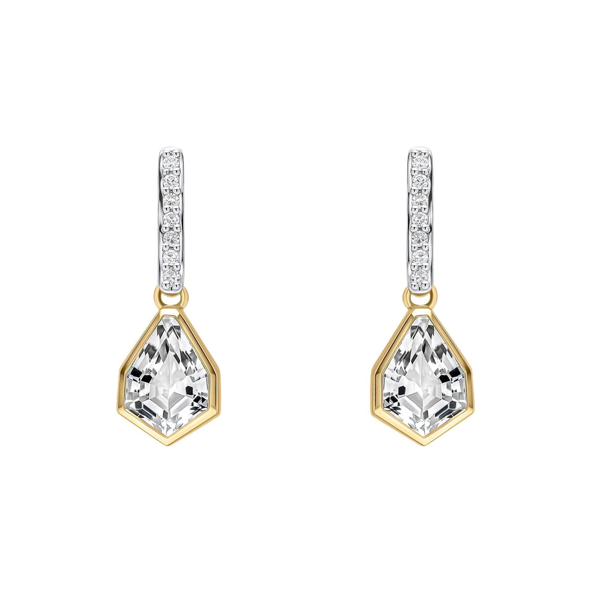 9ct Gold Rhodium Plated Topaz Earrings GE2482CElements GoldGE2482C