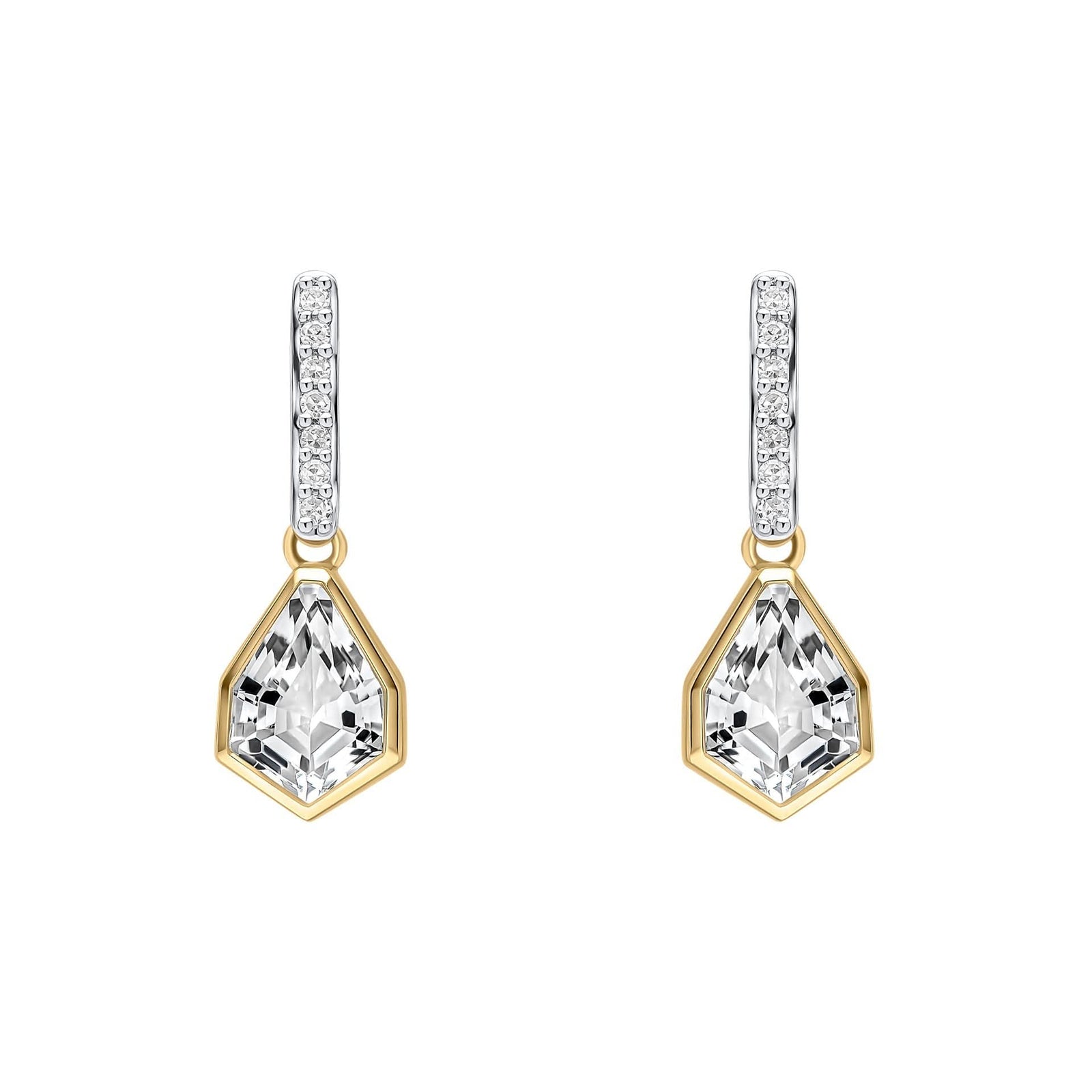 9ct Gold Rhodium Plated Topaz Earrings GE2482CElements GoldGE2482C