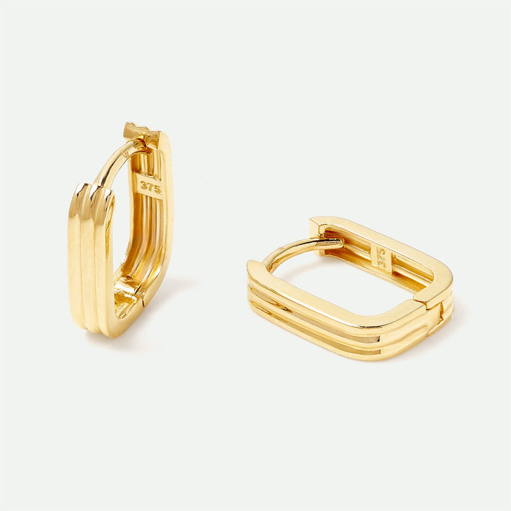 9ct Gold Ridge Huggie Hoop EarringsCreated BrillianceBA0074495