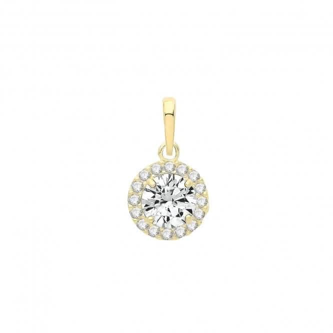 9ct Gold Round Zirconia Cluster Pendant PN1241Acotis Gold JewelleryPN1241
