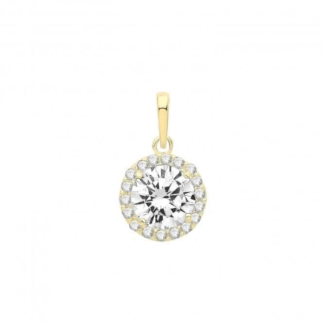 9ct Gold Round Zirconia Cluster Pendant PN1242Acotis Gold JewelleryPN1242