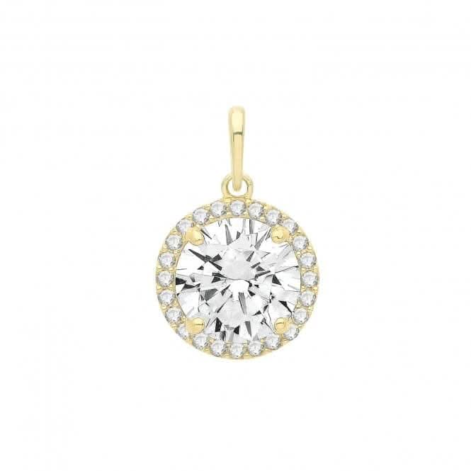 9ct Gold Round Zirconia Cluster Pendant PN1243Acotis Gold JewelleryPN1243