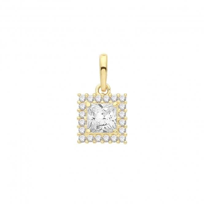 9ct Gold Square Zirconia Cluster Pendant PN1244Acotis Gold JewelleryPN1244