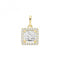9ct Gold Square Zirconia Halo Style Pendant PN1245Acotis Gold JewelleryPN1245