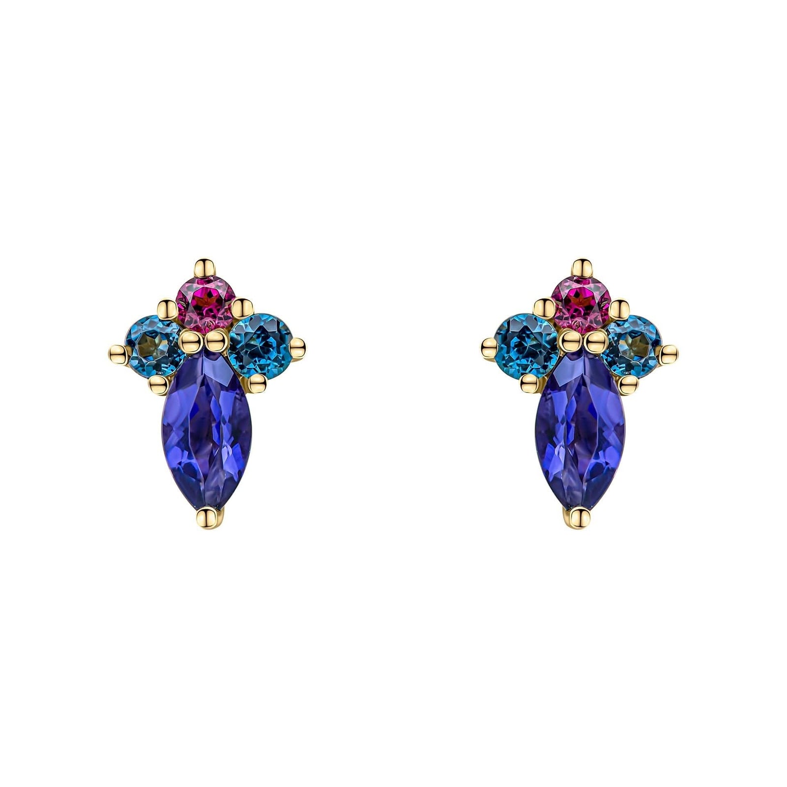 9ct Gold Topaz Rhodolite Earrings GE2483Elements GoldGE2483