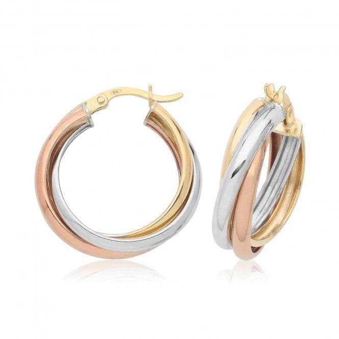 9ct Gold Tricolour Twisted Hoops ER1213Acotis Gold JewelleryER1213 - 16