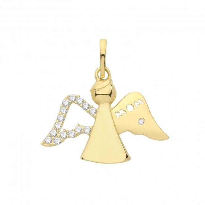 9ct Gold Zirconia Angel Pendant PN1268Acotis Gold JewelleryPN1268