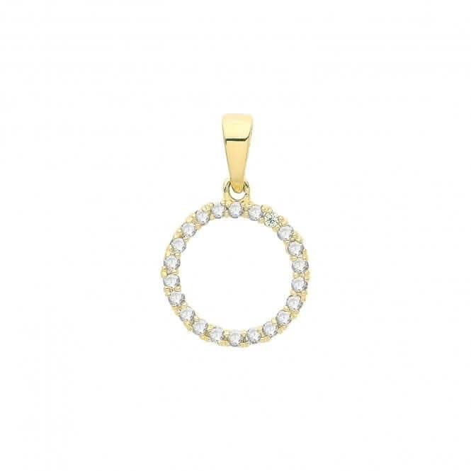 9ct Gold Zirconia Circle Pendant PN1257Acotis Gold JewelleryPN1257